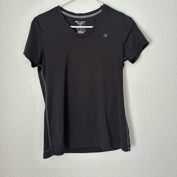 Champion Black Activewear Shirt Short Sleeve Workout Top Size M Women’s - Picture 1 of 6